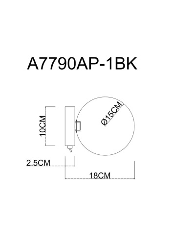 Бра Arte Lamp Vincent A7790AP-1BK Бра Arte Lamp Vincent A7790AP-1BK