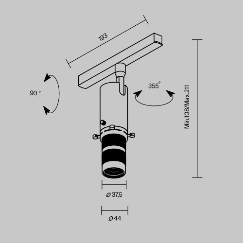 Трековый светильник Technical TR108-2-10W3K-B Трековый светильник Technical TR108-2-10W3K-B