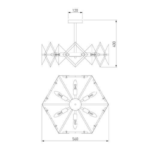 Потолочная люстра Eurosvet Origami 60121/6 латунь Smart Потолочная люстра Eurosvet Origami 60121/6 латунь Smart