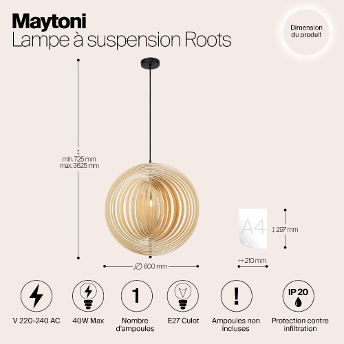 Подвесной светильник Maytoni MOD197PL-01W2 Подвесной светильник Maytoni MOD197PL-01W2