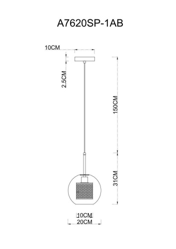Подвесной светильник Arte Lamp Manchester A7620SP-1AB Подвесной светильник Arte Lamp Manchester A7620SP-1AB