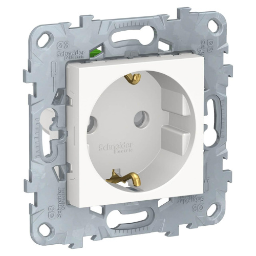 Розетка с заземлением, со шторками Schneider Electric Unica New NU505718 Розетка с заземлением, со шторками Schneider Electric Unica New NU505718