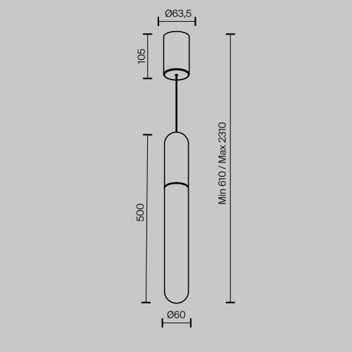 Подвесной светильник Technical P101PL-L500-12W3K-B Подвесной светильник Technical P101PL-L500-12W3K-B