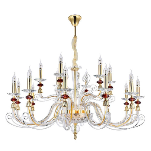 Подвесная люстра Crystal Lux Catarina SP12+6 Gold/Transparent-Cognac Подвесная люстра Crystal Lux Catarina SP12+6 Gold/Transparent-Cognac