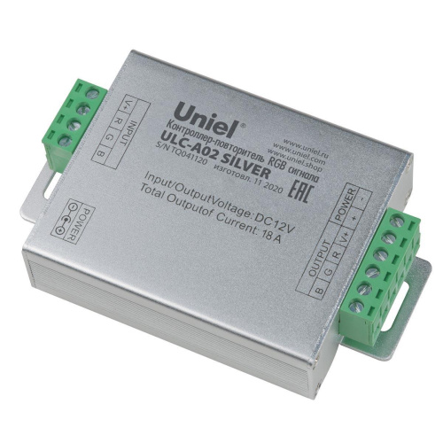 Контроллер-повторитель RGB сигнала Uniel ULC-A02 Silver UL-00008010 Контроллер-повторитель RGB сигнала Uniel ULC-A02 Silver UL-00008010