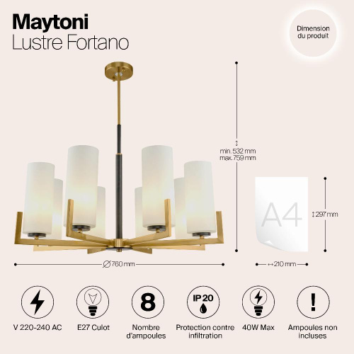 Подвесная люстра Maytoni Fortano MOD089PL-08BS Подвесная люстра Maytoni Fortano MOD089PL-08BS