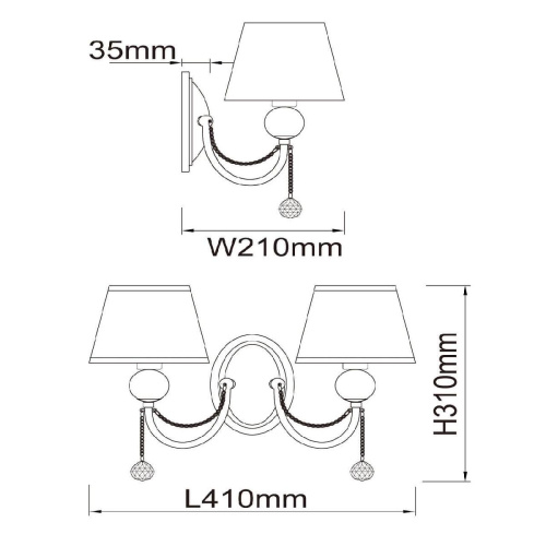 Бра MW-Light Федерика 684021302 Бра MW-Light Федерика 684021302