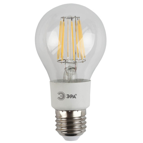 Лампа светодиодная филаментная ЭРА E27 5W 2700K груша прозрачная F-LED A60-5W-827-E27 Лампа светодиодная филаментная ЭРА E27 5W 2700K груша прозрачная F-LED A60-5W-827-E27