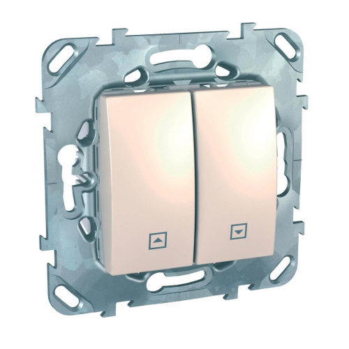 Выключатель двухклавишный кнопочный для жалюзи Schneider Electric Unica MGU5.207.25ZD Выключатель двухклавишный кнопочный для жалюзи Schneider Electric Unica MGU5.207.25ZD