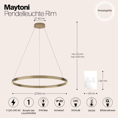 Подвесной светильник Maytoni MOD058PL-L42BS3K Подвесной светильник Maytoni MOD058PL-L42BS3K