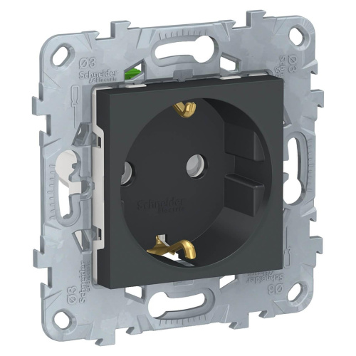 Розетка Schneider Electric Unica New с/з со шторками NU505754 Розетка Schneider Electric Unica New с/з со шторками NU505754