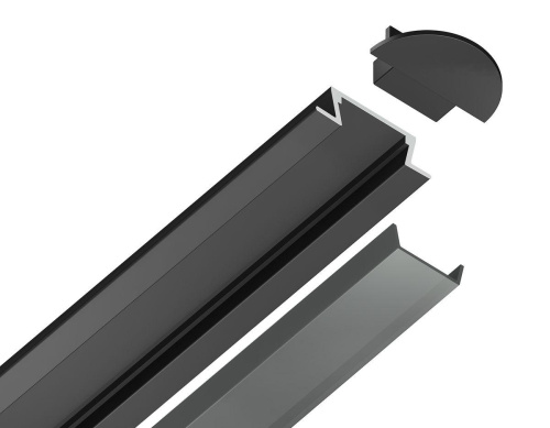 Встраиваемый профиль с рассеивателем Ambrella Illumination GP1001BK/BK Встраиваемый профиль с рассеивателем Ambrella Illumination GP1001BK/BK
