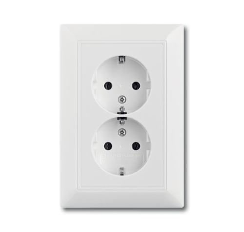 Розетка двойная ABB Basic55 Schuko с/з 16A 250V со шторками безвинтовой зажим альпийский белый 2CKA002021A0378 Розетка двойная ABB Basic55 Schuko с/з 16A 250V со шторками безвинтовой зажим альпийский белый 2CKA002021A0378