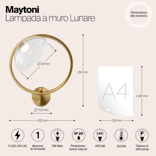 Бра Maytoni Moon MOD327WL-L5BS3K Бра Maytoni Moon MOD327WL-L5BS3K