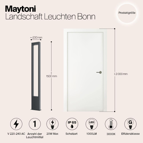 Уличный светодиодный светильник Maytoni Bonn O425FL-L20GF Уличный светодиодный светильник Maytoni Bonn O425FL-L20GF