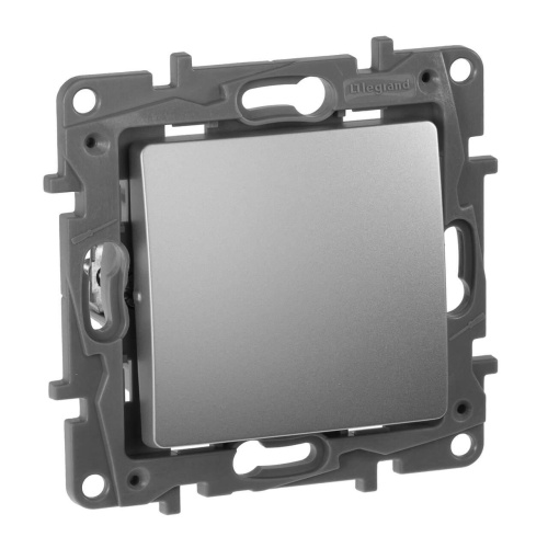 Переключатель одноклавишный промежуточный Legrand Etika 10A 250V алюминий 672409 Переключатель одноклавишный промежуточный Legrand Etika 10A 250V алюминий 672409