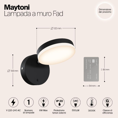 Бра Maytoni Fad MOD070WL-L8B3K Бра Maytoni Fad MOD070WL-L8B3K