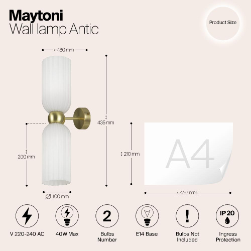 Настенный светильник (бра) Maytoni MOD302WL-02W Настенный светильник (бра) Maytoni MOD302WL-02W
