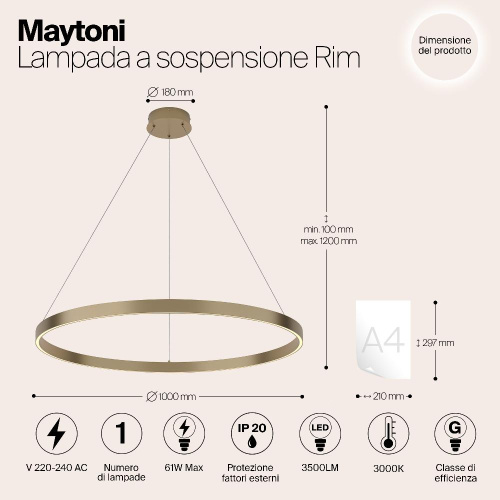 Подвесной светильник Maytoni MOD058PL-L54BS3K Подвесной светильник Maytoni MOD058PL-L54BS3K