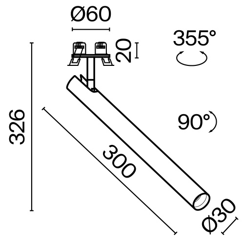 Встраиваемый светильник Technical C141RS-L300-6W3K-W Встраиваемый светильник Technical C141RS-L300-6W3K-W