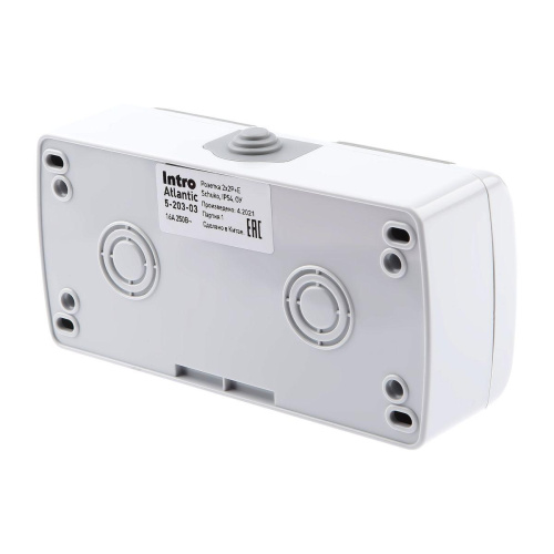 Розетка двойная ЭРА Intro Atlantic Schuko 2x2P+E 16A 250V с крышкой 5-203-03 Б0051060 Розетка двойная ЭРА Intro Atlantic Schuko 2x2P+E 16A 250V с крышкой 5-203-03 Б0051060