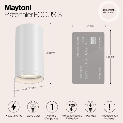 Потолочный светильник Maytoni Focus S C052CL-01W Потолочный светильник Maytoni Focus S C052CL-01W