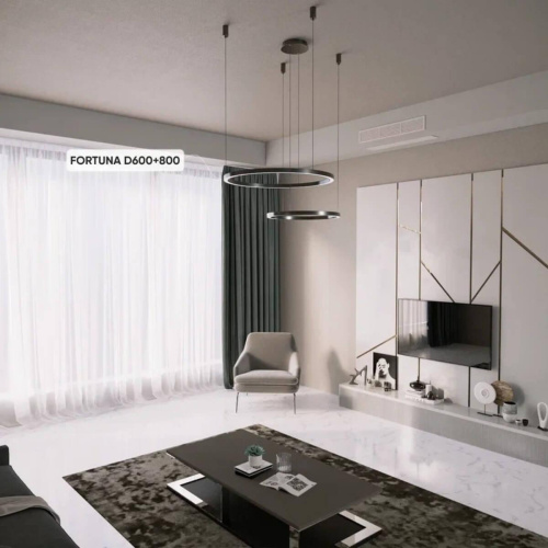 Подвесная люстра Crystal Lux FORTUNA SP123W LED D600+800 GOLD Подвесная люстра Crystal Lux FORTUNA SP123W LED D600+800 GOLD