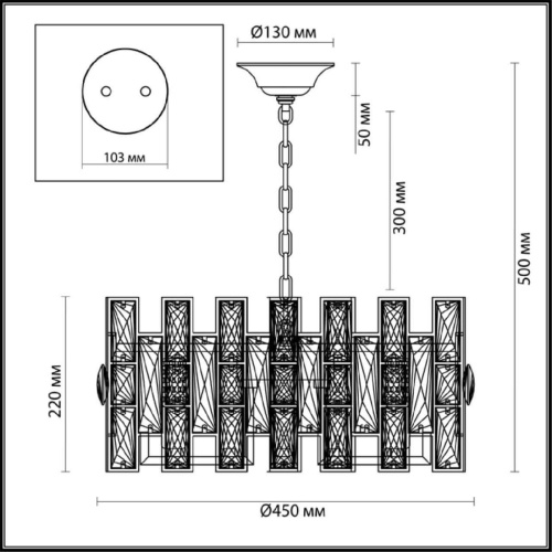 Подвесная люстра Odeon Light Diora 4121/8 Подвесная люстра Odeon Light Diora 4121/8