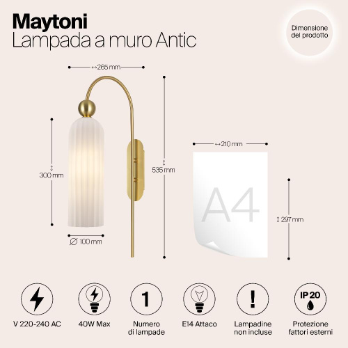 Бра Maytoni Antic MOD302WL-01GR Бра Maytoni Antic MOD302WL-01GR