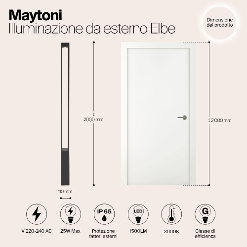 Садово-парковый светодиодный светильник Maytoni Elbe O424FL-L25GF Садово-парковый светодиодный светильник Maytoni Elbe O424FL-L25GF