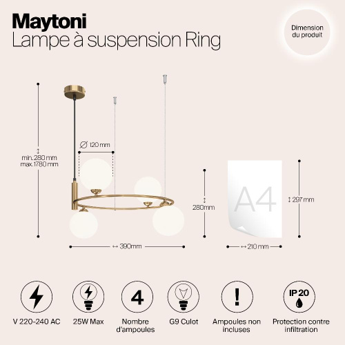 Подвесной светильник Maytoni MOD013PL-04BS1 Подвесной светильник Maytoni MOD013PL-04BS1