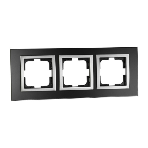 Рамка 3-постовая Mono Electric Style Glass чёрное стекло 107-720000-162 Рамка 3-постовая Mono Electric Style Glass чёрное стекло 107-720000-162