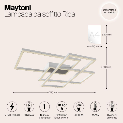 Потолочный светодиодный светильник Maytoni Line MOD015CL-L80W Потолочный светодиодный светильник Maytoni Line MOD015CL-L80W
