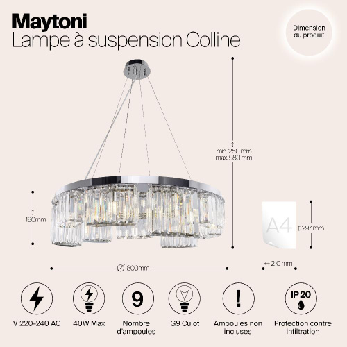 Подвесная люстра Maytoni Colline MOD083PL-09CH Подвесная люстра Maytoni Colline MOD083PL-09CH