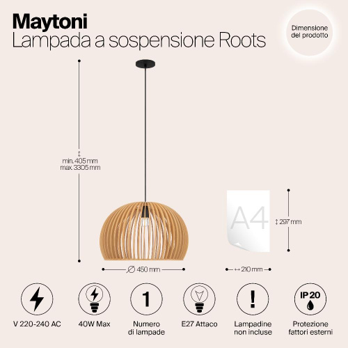 Подвесной светильник Maytoni MOD195PL-01W1 Подвесной светильник Maytoni MOD195PL-01W1