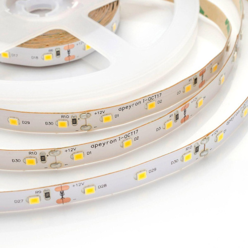 Светодиодная лента Apeyron 9,6W/m 60LED/m 2835SMD теплый белый 5M 00-54 Светодиодная лента Apeyron 9,6W/m 60LED/m 2835SMD теплый белый 5M 00-54