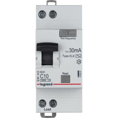 Выключатель автоматический дифференциального тока Legrand RX3 2П 10А 6кА AC 419397 Выключатель автоматический дифференциального тока Legrand RX3 2П 10А 6кА AC 419397