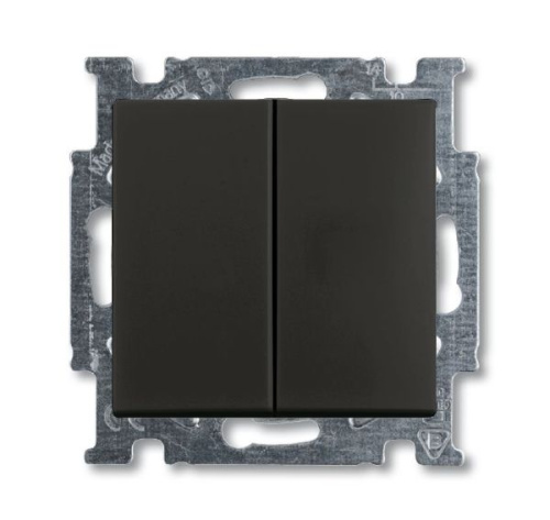 Выключатель двухклавишный ABB Basic55 10A 250V chateau-черный 2CKA001012A2177 Выключатель двухклавишный ABB Basic55 10A 250V chateau-черный 2CKA001012A2177