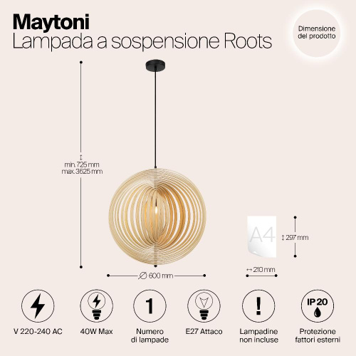 Подвесной светильник Maytoni MOD197PL-01W2 Подвесной светильник Maytoni MOD197PL-01W2