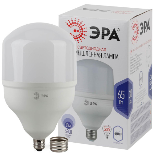 Лампа светодиодная ЭРА E27 65W 6500K матовая T160-65W-6500-E27/E40 Б0047946 Лампа светодиодная ЭРА E27 65W 6500K матовая T160-65W-6500-E27/E40 Б0047946