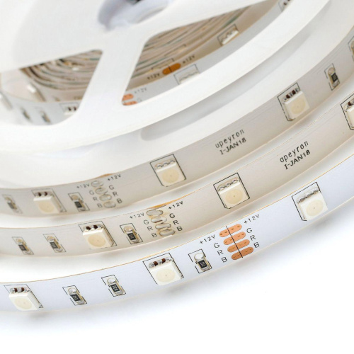 Светодиодная лента Apeyron 7,2W/m 30LED/m 5050SMD разноцветная 3M 217BL Светодиодная лента Apeyron 7,2W/m 30LED/m 5050SMD разноцветная 3M 217BL