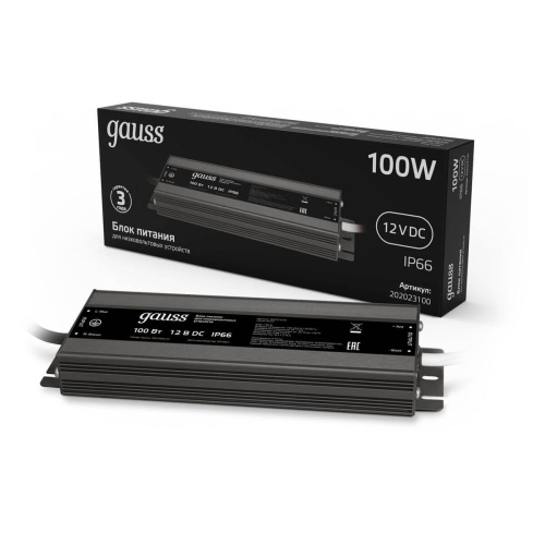 Блок питания Gauss 12V 100W IP66 10A 202023100 Блок питания Gauss 12V 100W IP66 10A 202023100