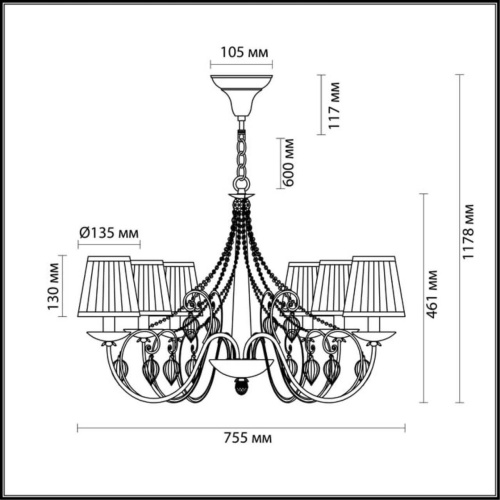 Подвесная люстра Odeon Light Niagara 3921/6 Подвесная люстра Odeon Light Niagara 3921/6