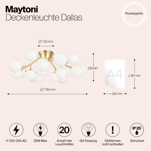 Потолочный светильник Maytoni MOD545CL-20BS Потолочный светильник Maytoni MOD545CL-20BS