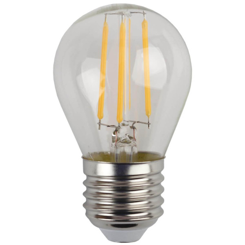 Лампа светодиодная филаментная ЭРА E27 5W 4000K прозрачный F-LED Р45-5W-840-E27 Лампа светодиодная филаментная ЭРА E27 5W 4000K прозрачный F-LED Р45-5W-840-E27