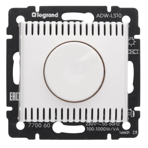 Диммер поворотный Legrand Valena 1000W белый 770060 Диммер поворотный Legrand Valena 1000W белый 770060
