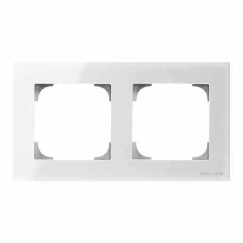 Рамка 2-постовая ABB Sky стекло белое 2CLA857200A3001 Рамка 2-постовая ABB Sky стекло белое 2CLA857200A3001
