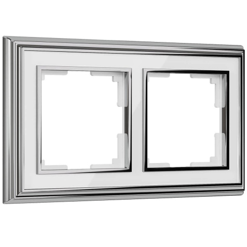 Рамка на 2 поста Werkel хром/белый W0021331 4690389159176 Рамка на 2 поста Werkel хром/белый W0021331 4690389159176
