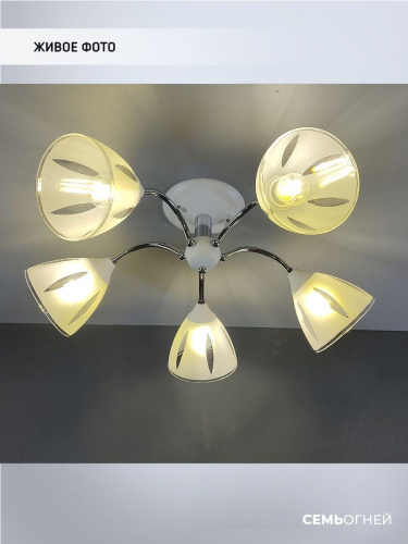 Потолочная люстра Seven Fires Ayna WD3521/5C-WT-CR-WT Потолочная люстра Seven Fires Ayna WD3521/5C-WT-CR-WT