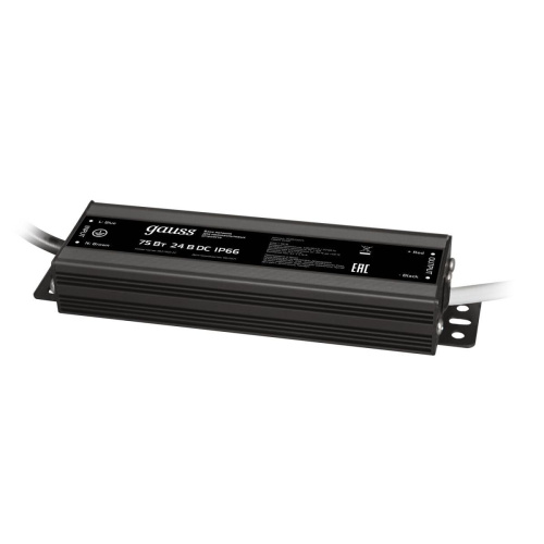 Блок питания Gauss 75W 24V IP66 202022075 Блок питания Gauss 75W 24V IP66 202022075